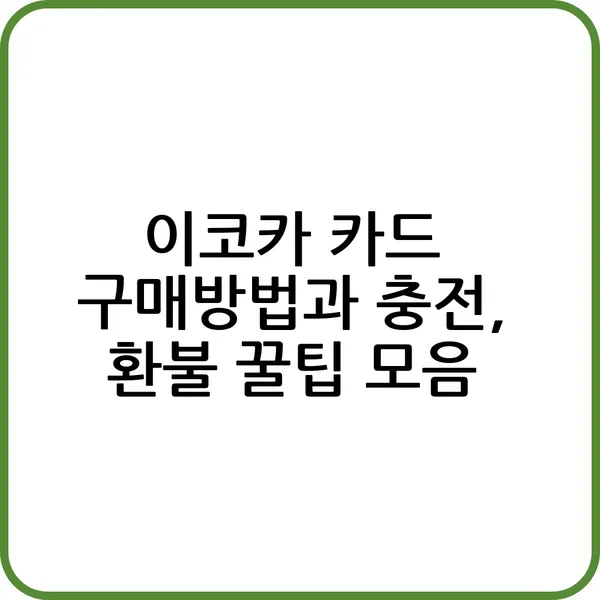 이코카 카드 구매 방법 안내