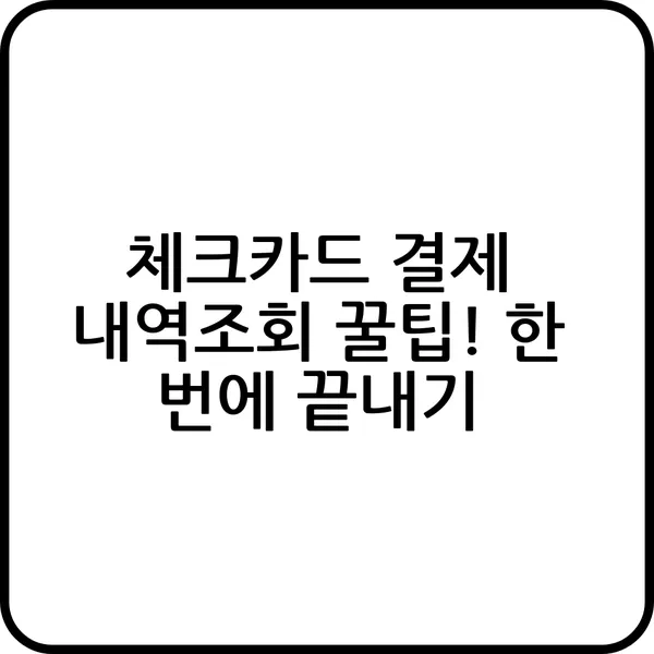 체크카드 결제 내역조회 방법