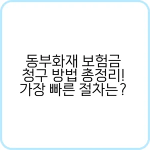 동부화재 보험금 청구 방법 한눈에 보기