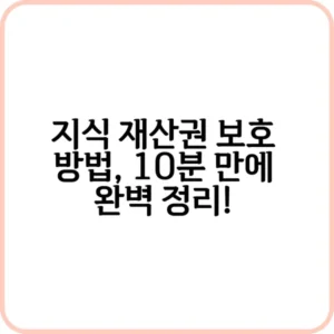 지식 재산권 보호 방법, 특허 및 저작권 등록 가이드