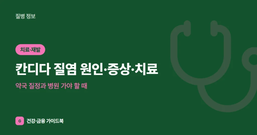 칸디다 질염 원인·증상·치료, 약국 질정과 병원 가야 할 때