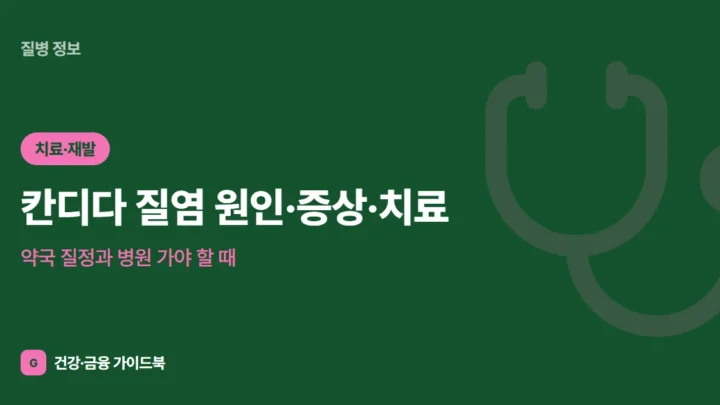 칸디다 질염 원인·증상·치료, 약국 질정과 병원 가야 할 때