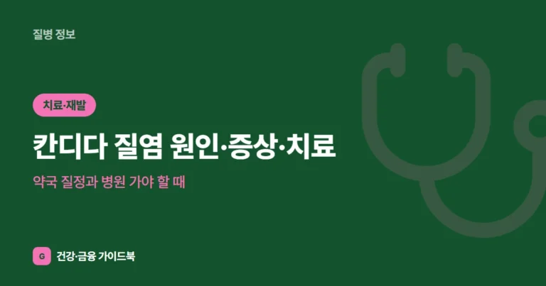 칸디다 질염 원인·증상·치료, 약국 질정과 병원 가야 할 때