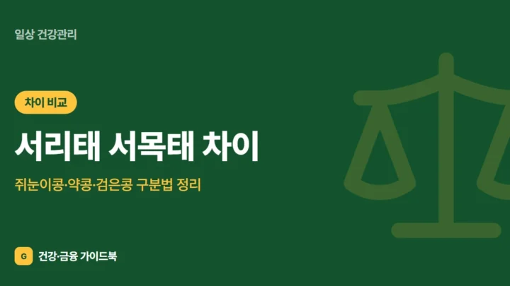 서리태 서목태 차이, 쥐눈이콩·약콩·검은콩 구분법 정리