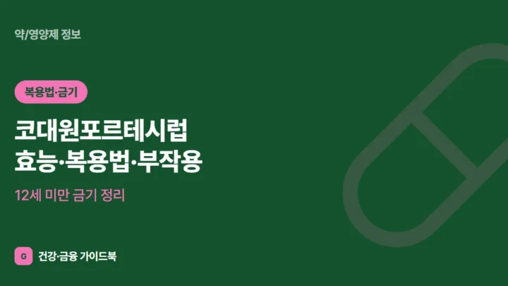 코대원포르테시럽 효능·복용법·부작용, 12세 미만 금기 정리