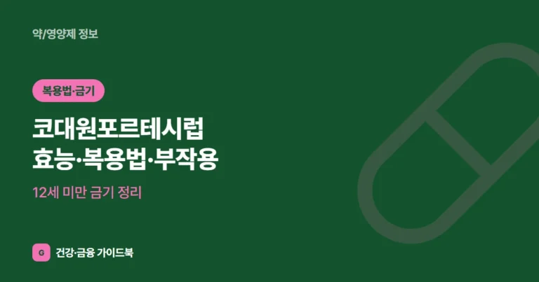 코대원포르테시럽 효능·복용법·부작용, 12세 미만 금기 정리