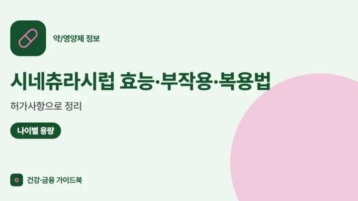 시네츄라시럽 효능·부작용·복용법, 허가사항으로 정리