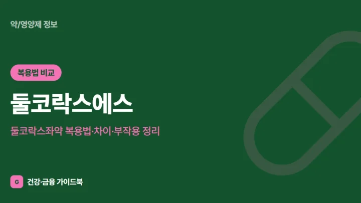 둘코락스에스·둘코락스좌약 복용법·차이·부작용 정리 (2026)