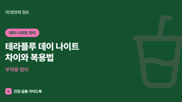 테라플루 데이 나이트 차이와 복용법·부작용 정리 (2026)