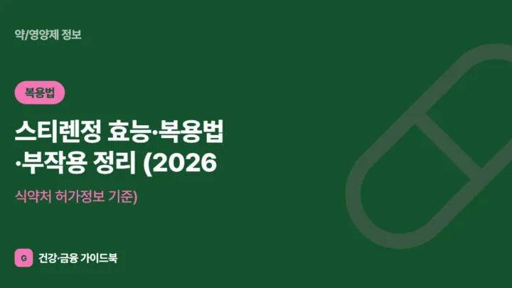 스티렌정 효능·복용법·부작용 정리 (2026, 식약처 허가정보 기준)