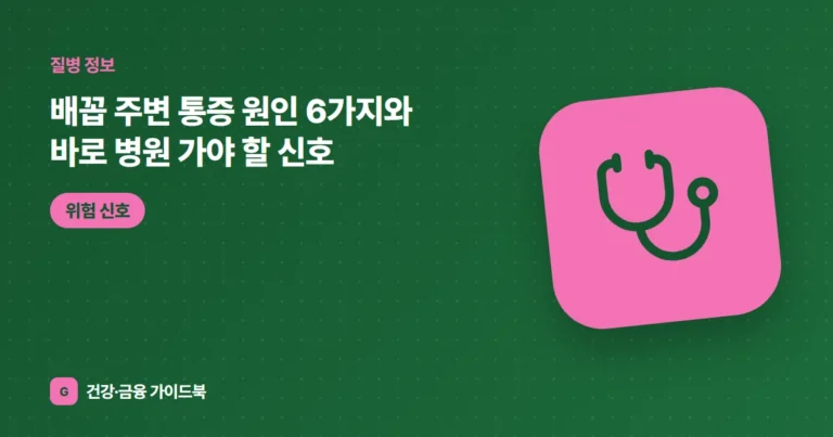 배꼽 주변 통증 원인 6가지와 바로 병원 가야 할 신호