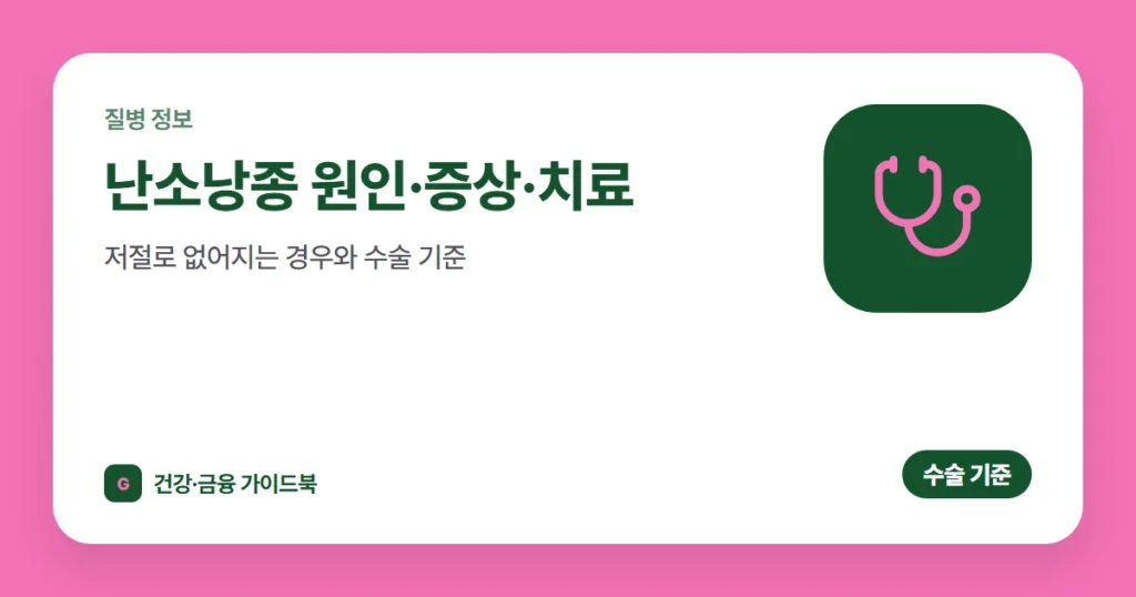 난소낭종 원인·증상·치료, 저절로 없어지는 경우와 수술 기준