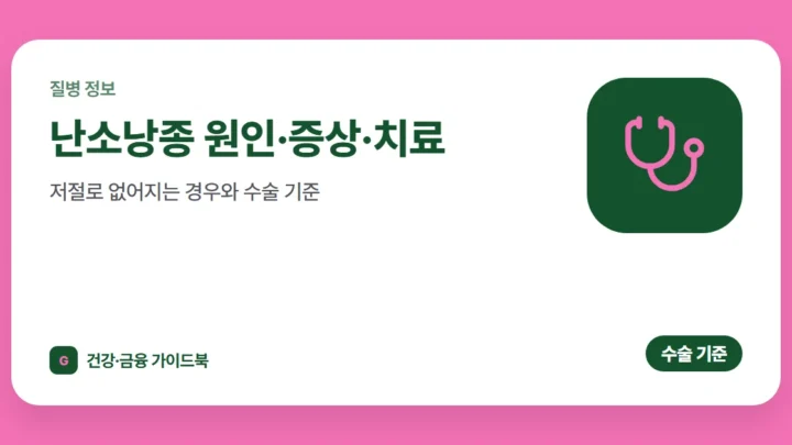 난소낭종 원인·증상·치료, 저절로 없어지는 경우와 수술 기준