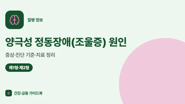 양극성 정동장애(조울증) 원인·증상·진단 기준·치료 정리