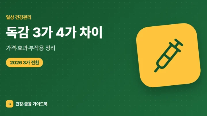 독감 3가 4가 차이, 가격·효과·부작용 정리 (2026)