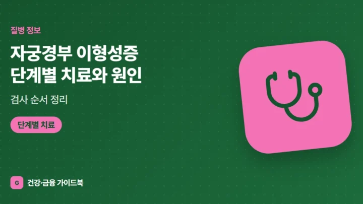 자궁경부 이형성증 단계별 치료와 원인, 검사 순서 정리