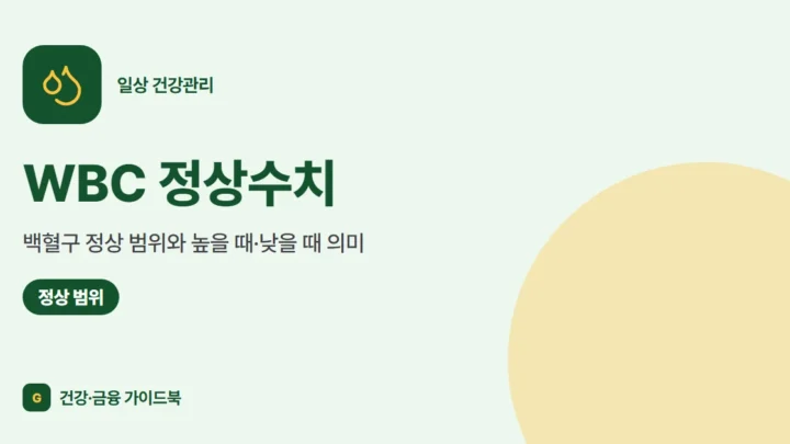 WBC 정상수치: 백혈구 정상 범위와 높을 때·낮을 때 의미