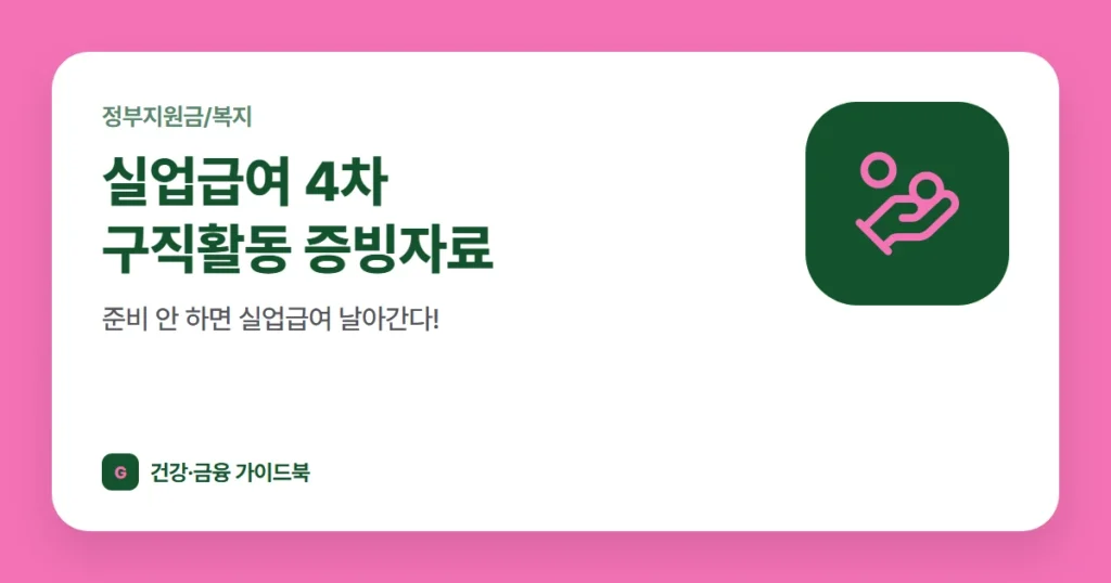 실업급여 4차 구직활동 증빙자료, 준비 안 하면 실업급여 날아간다!