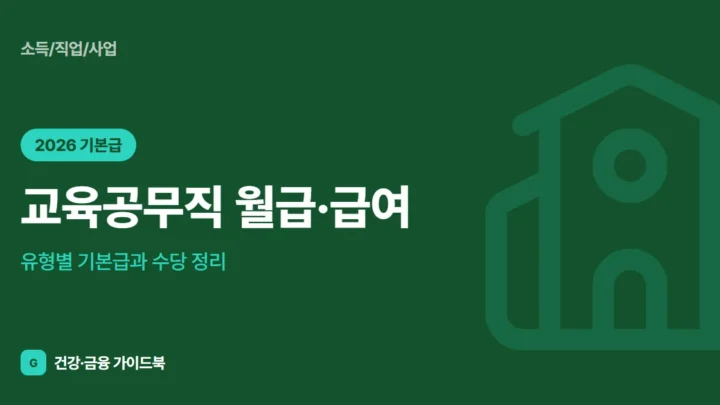 교육공무직 월급·급여 (2026): 유형별 기본급과 수당 정리