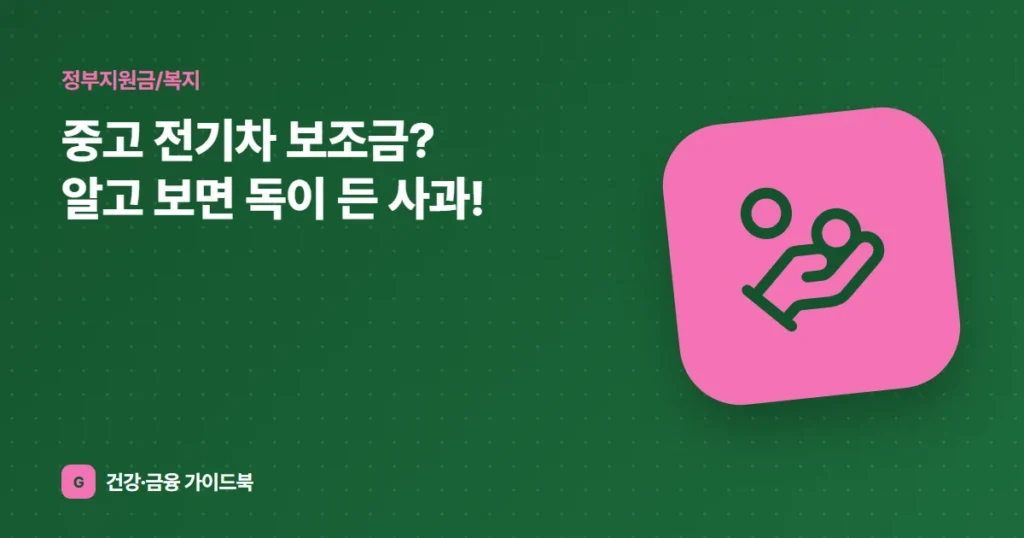 중고 전기차 보조금? 알고 보면 독이 든 사과!