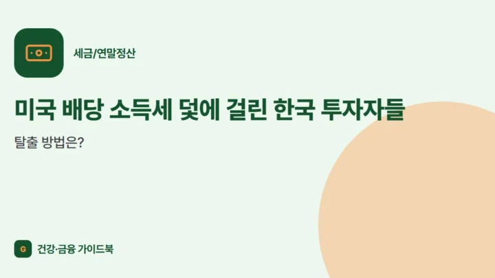 미국 배당 소득세 덫에 걸린 한국 투자자들, 탈출 방법은?