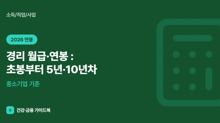 경리 월급·연봉 (2026): 초봉부터 5년·10년차, 중소기업 기준