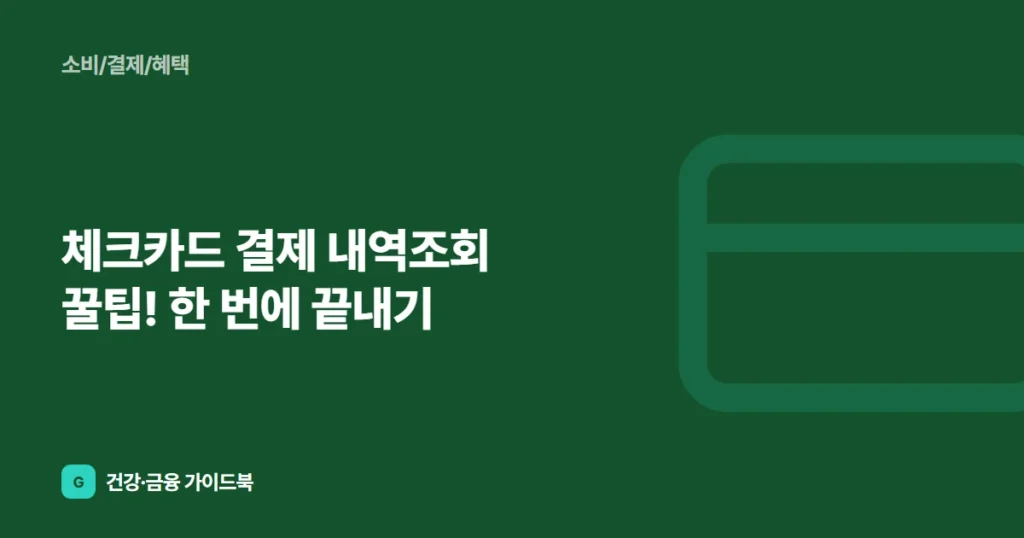 체크카드 결제 내역조회 꿀팁! 한 번에 끝내기