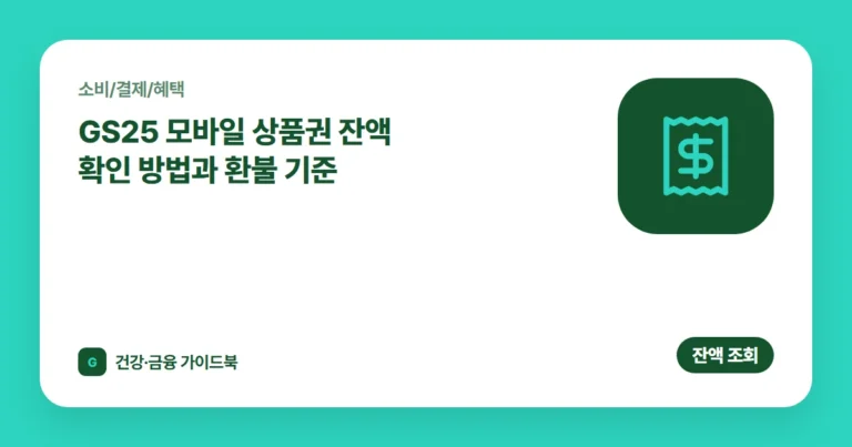 GS25 모바일 상품권 잔액 확인 방법과 환불 기준 (2026)